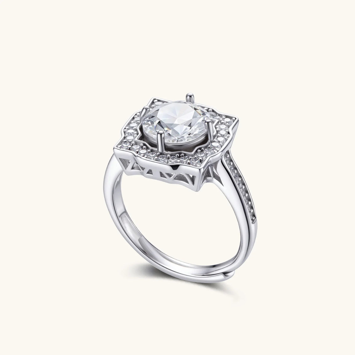 regina ring – moissanit, 925er silber – ansicht 2