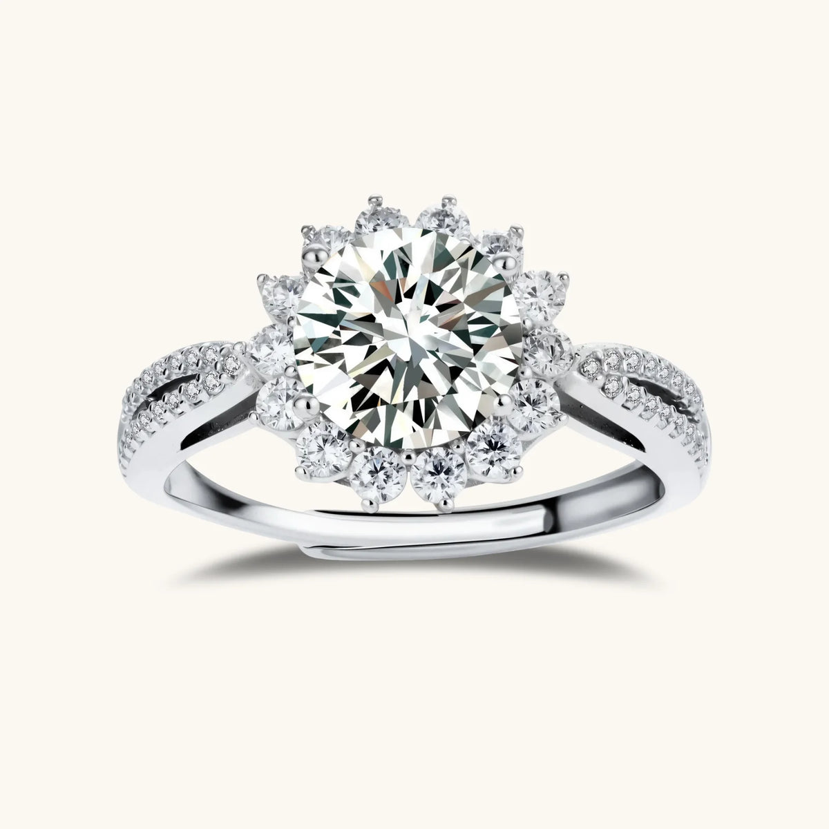 Stella Ring – Moissanit, 925er Silber – Ansicht 1