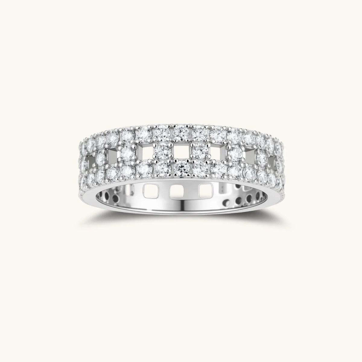 trilogia ring – moissanit, 925er silber – ansicht 1