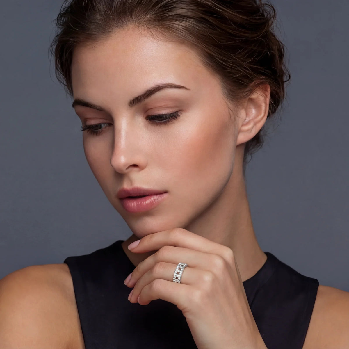 trilogia ring – moissanit, 925er silber – ansicht 3