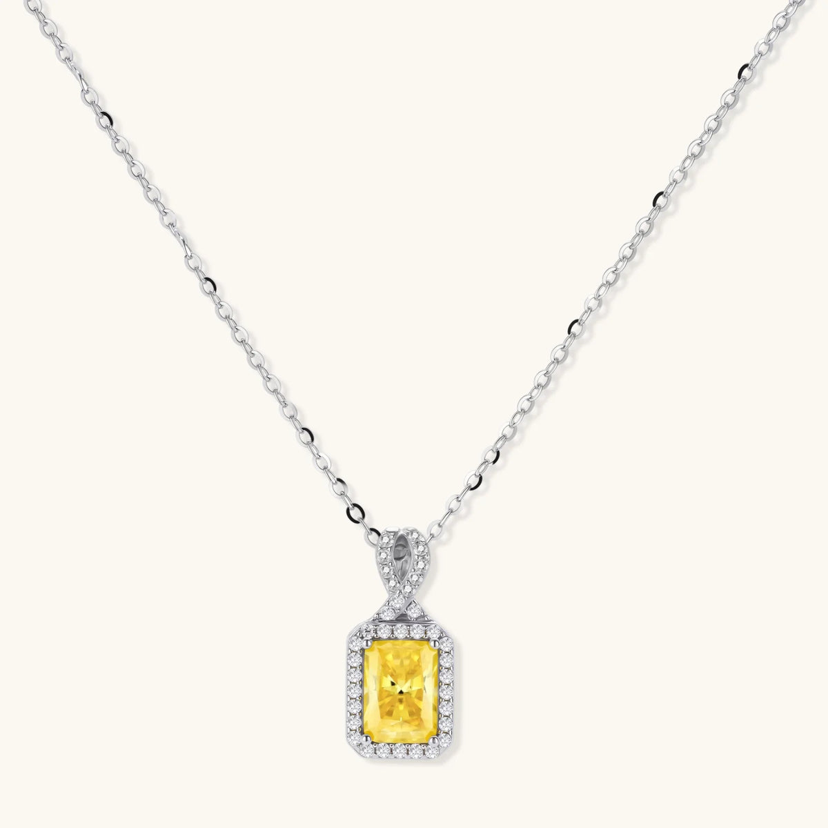 dorée halskette – moissanit, 925er silber – ansicht 1