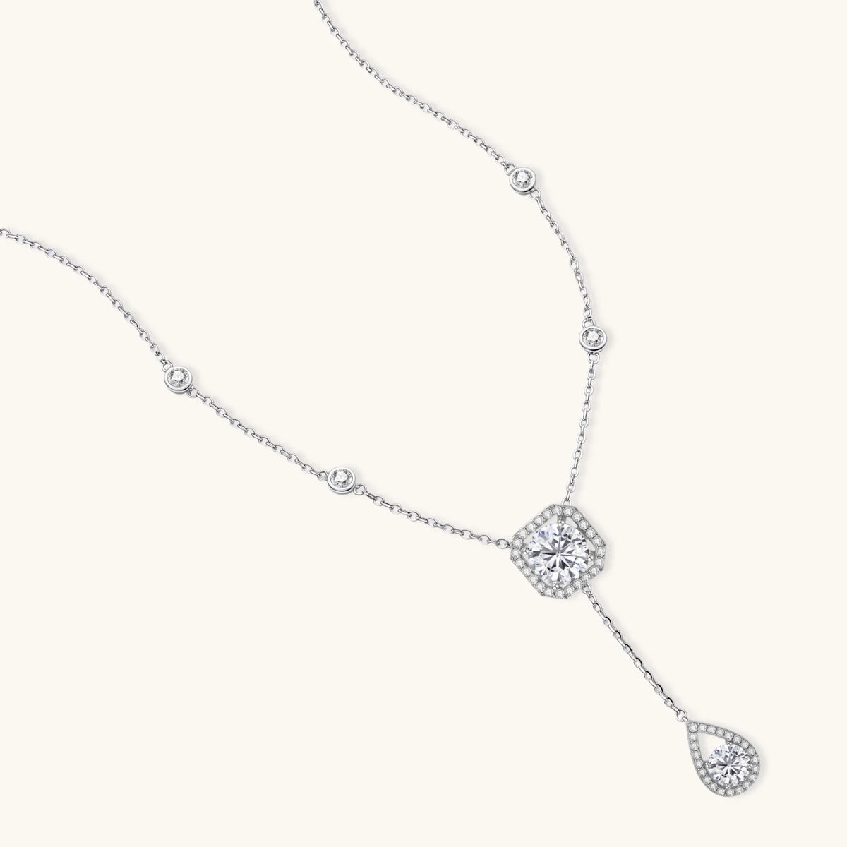 équilibre halskette – moissanit, 925er silber – ansicht 2