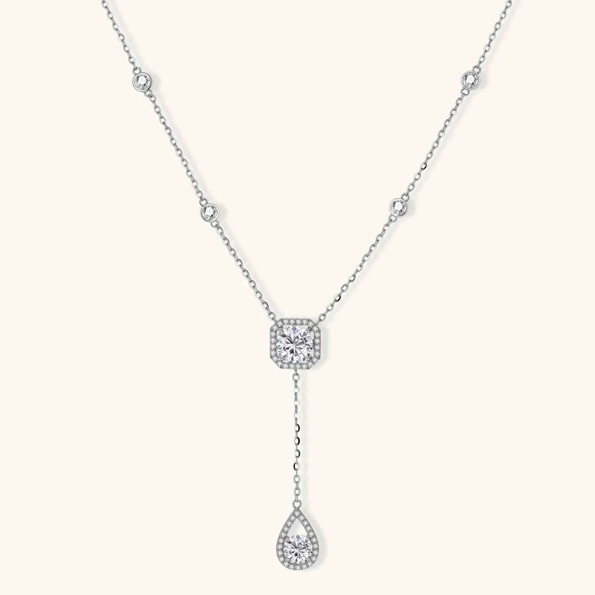 équilibre halskette – moissanit, 925er silber – ansicht 1