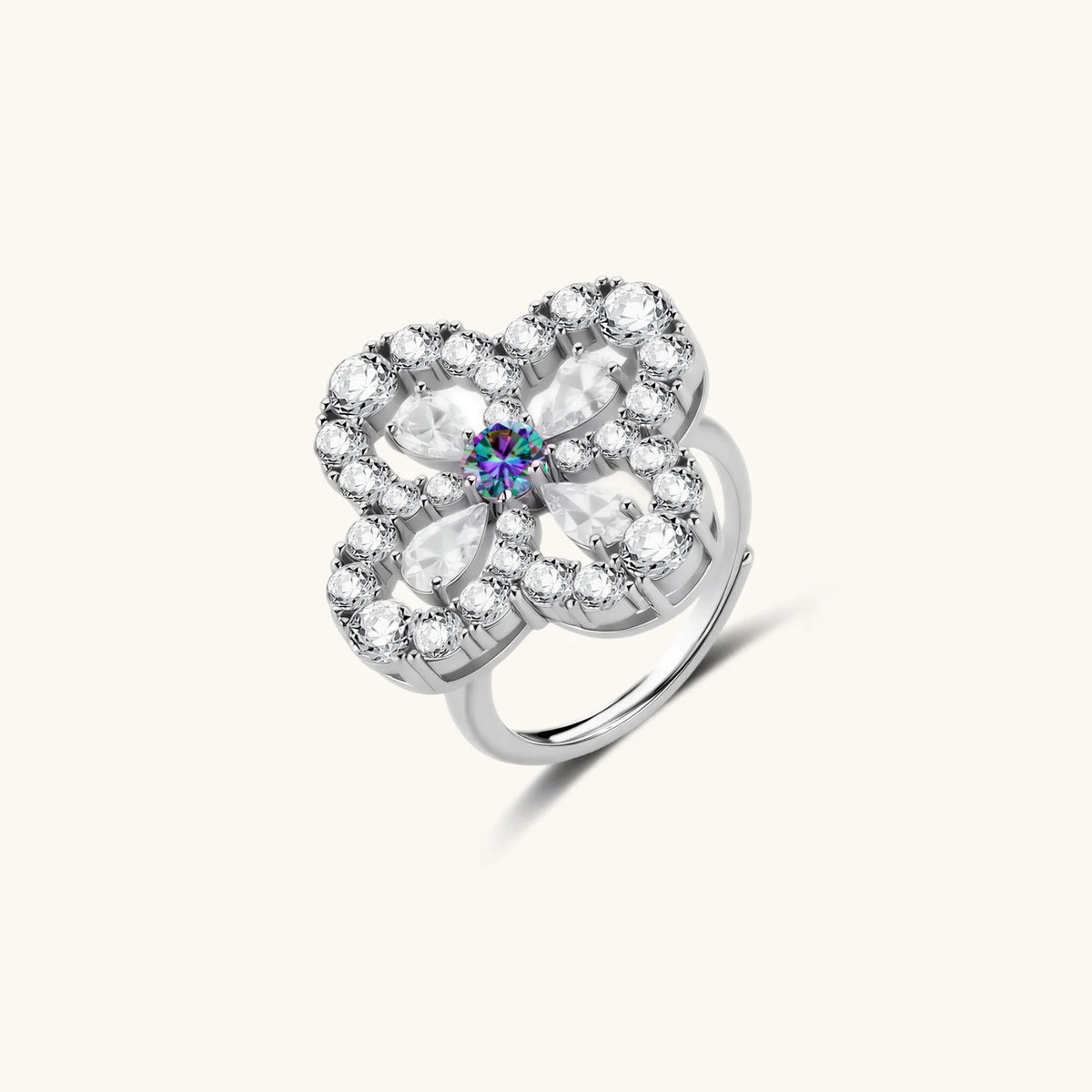 Fiora Ring – Moissanit, 925er Silber – Ansicht 1
