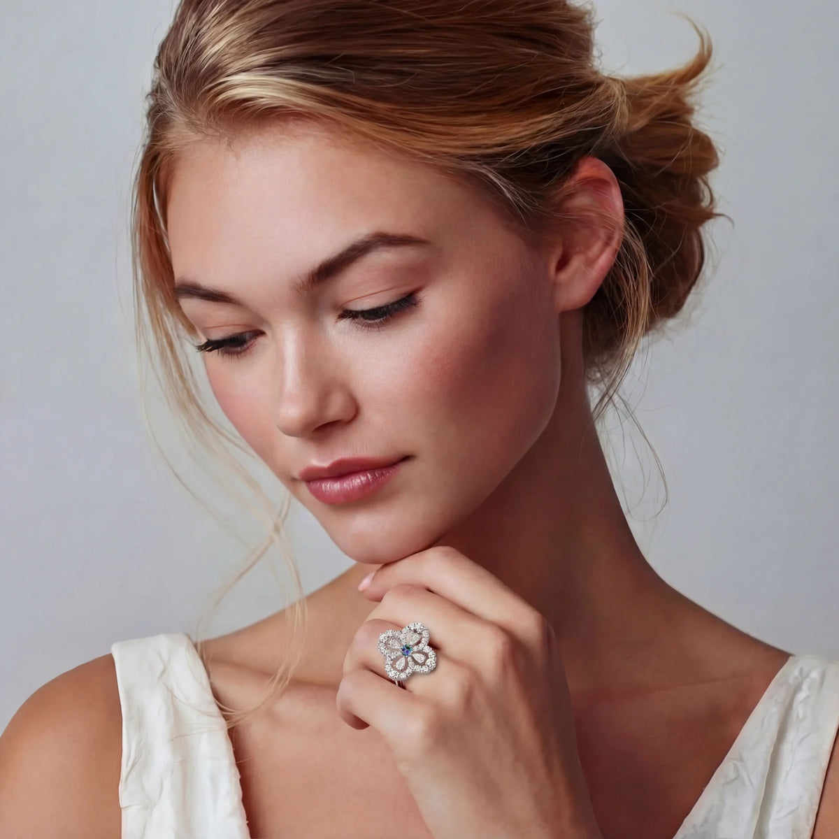 Fiora Ring – Moissanit, 925er Silber – Ansicht 3