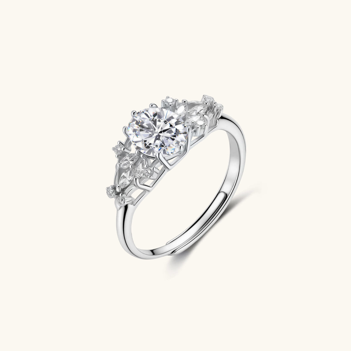 seraphine ring – moissanit, 925er silber – ansicht 1