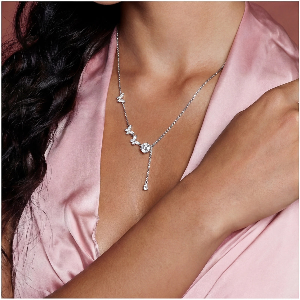 Vanessa Halskette – Moissanit, 925er Silber – Ansicht 4