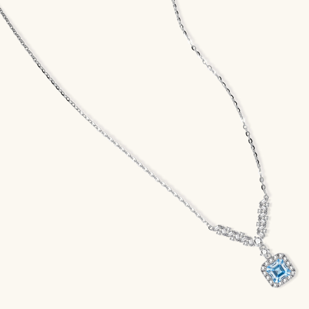 luna halskette – moissanit, 925er silber – ansicht 2