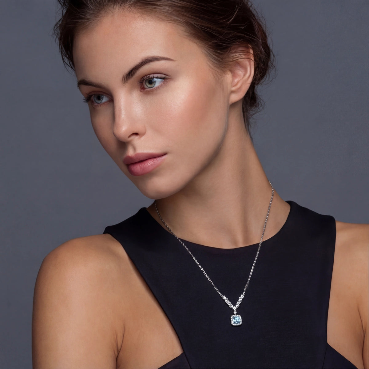 Luna Halskette – Moissanit, 925er Silber – Ansicht 4