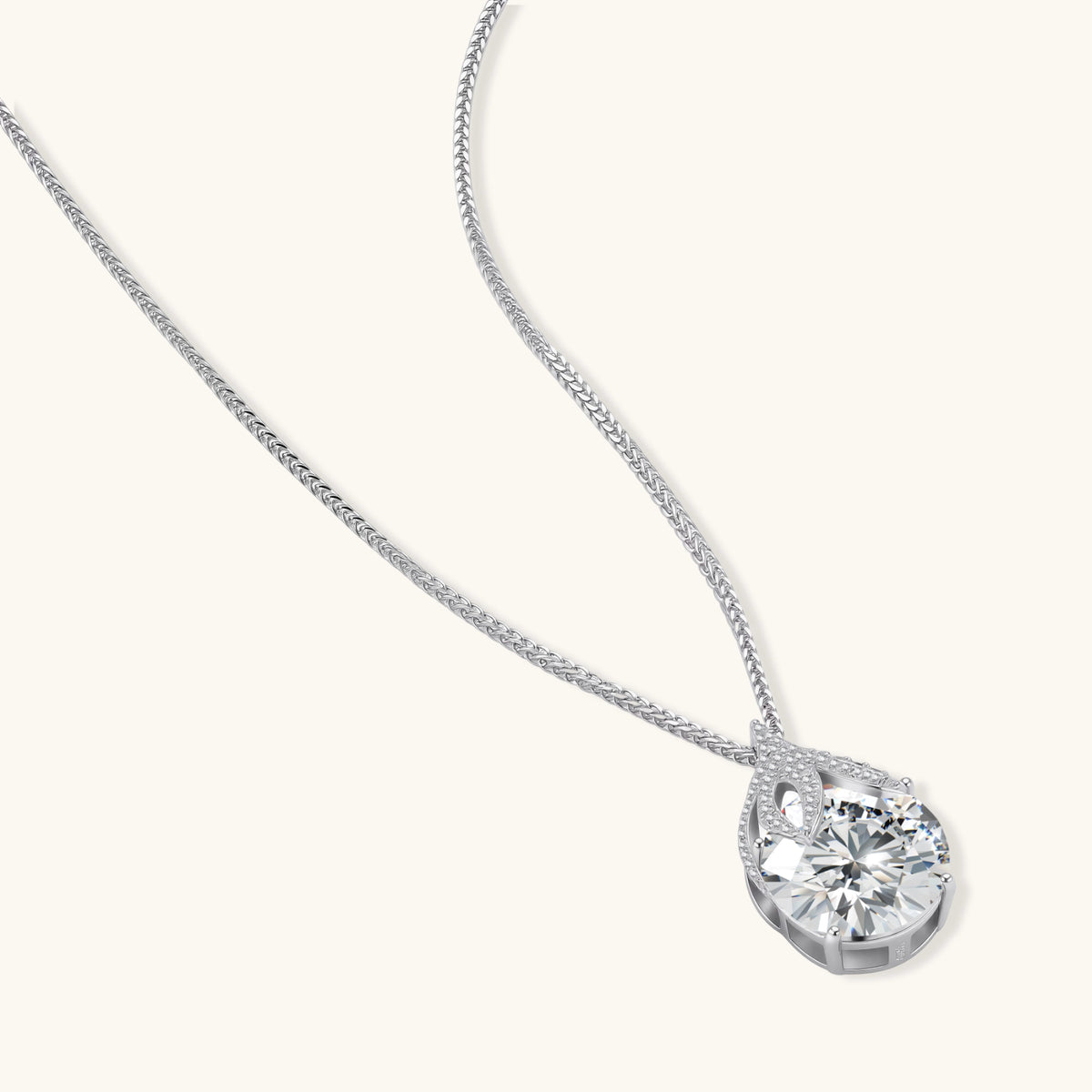 lacrima halskette – moissanit, 925er silber – ansicht 2