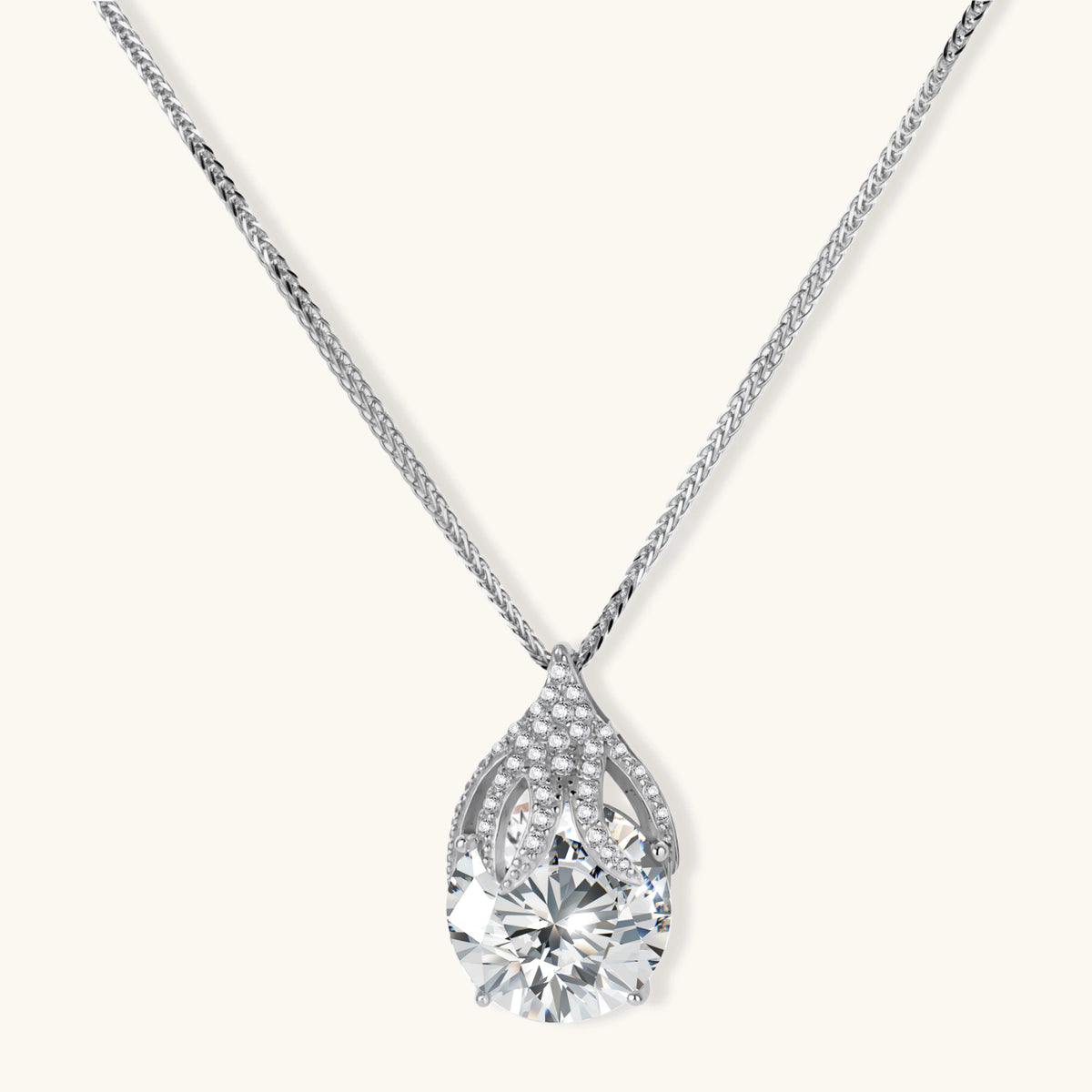 Lacrima Halskette – Moissanit, 925er Silber – Ansicht 1