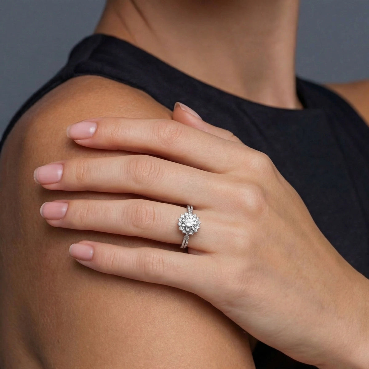 stella ring – moissanit, 925er silber – ansicht 4