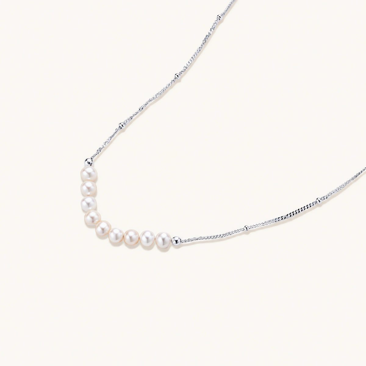 arabella halskette – perlen, 925er silber – ansicht 2