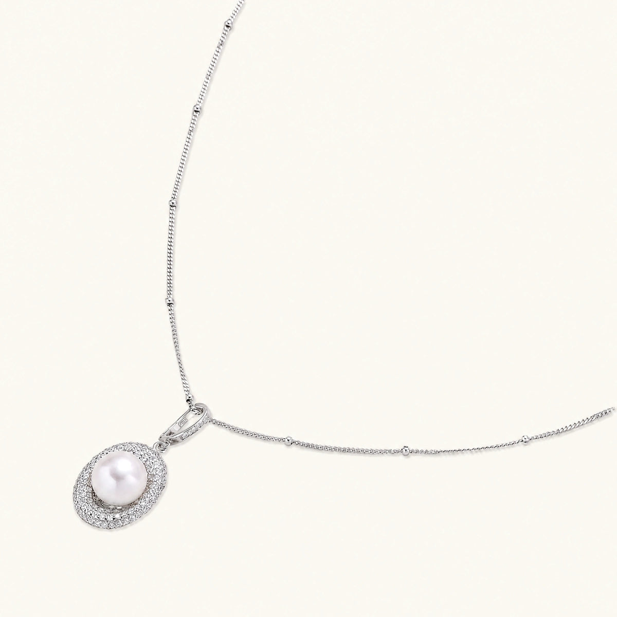 aurélie halskette – perle, 925er silber – ansicht 2