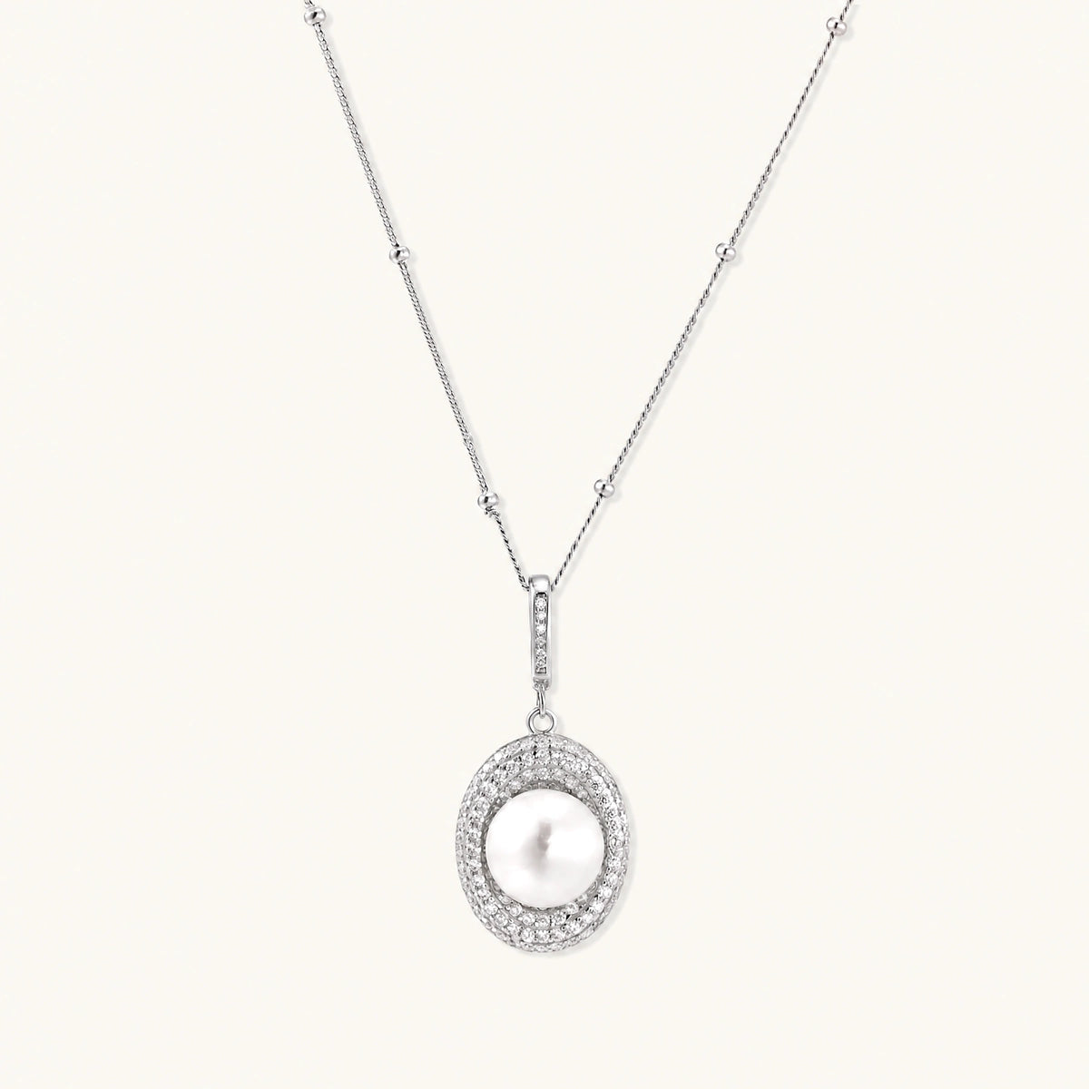aurélie halskette – perle, 925er silber – ansicht 1