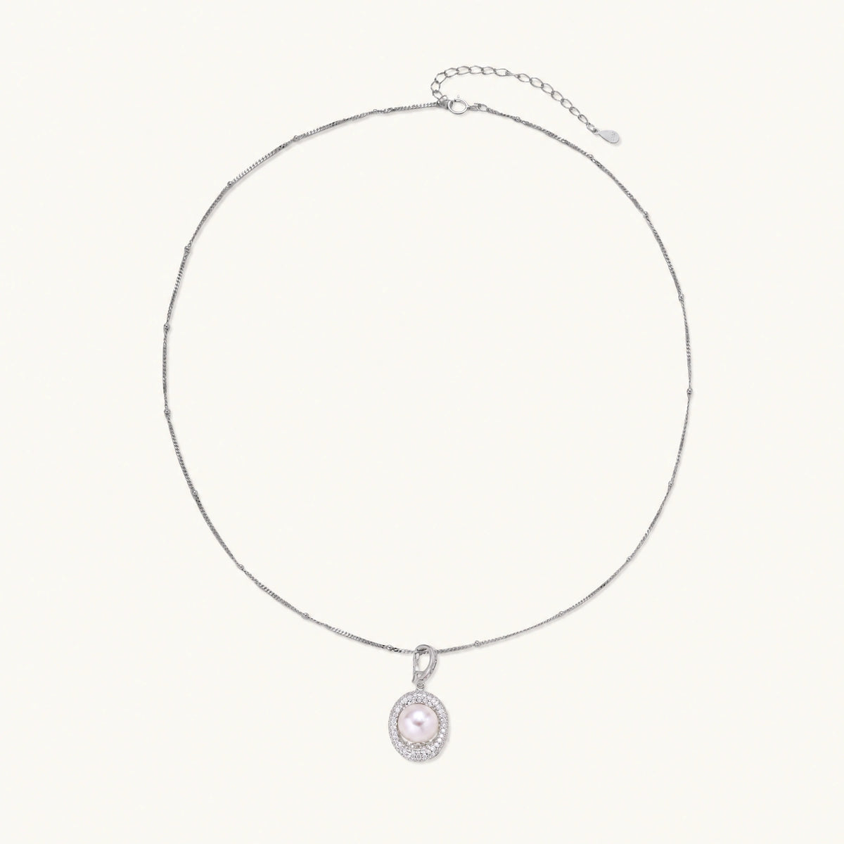 aurélie halskette – perle, 925er silber – ansicht 3