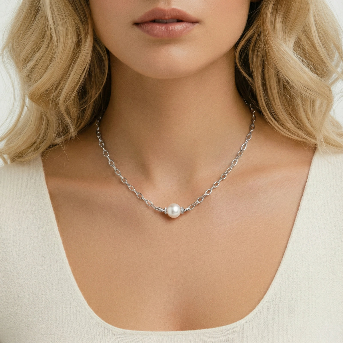 Marina Halskette – Perle, 925er Silber – Ansicht 5
