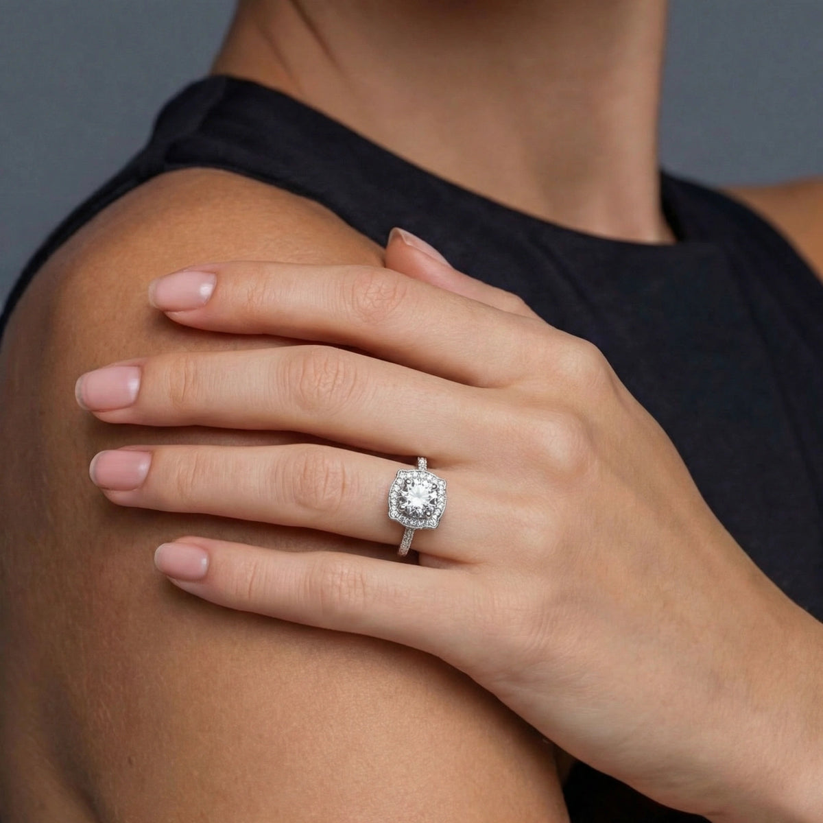 regina ring – moissanit, 925er silber – ansicht 4