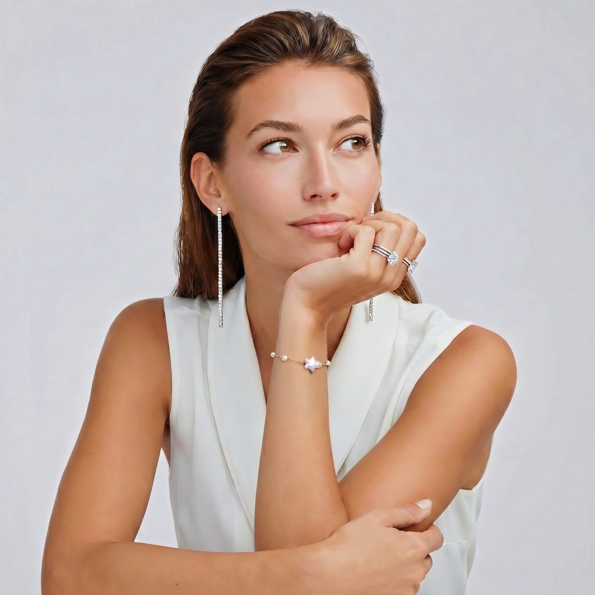 giselle armband – perle, vergoldetes 925er silber – ansicht 2