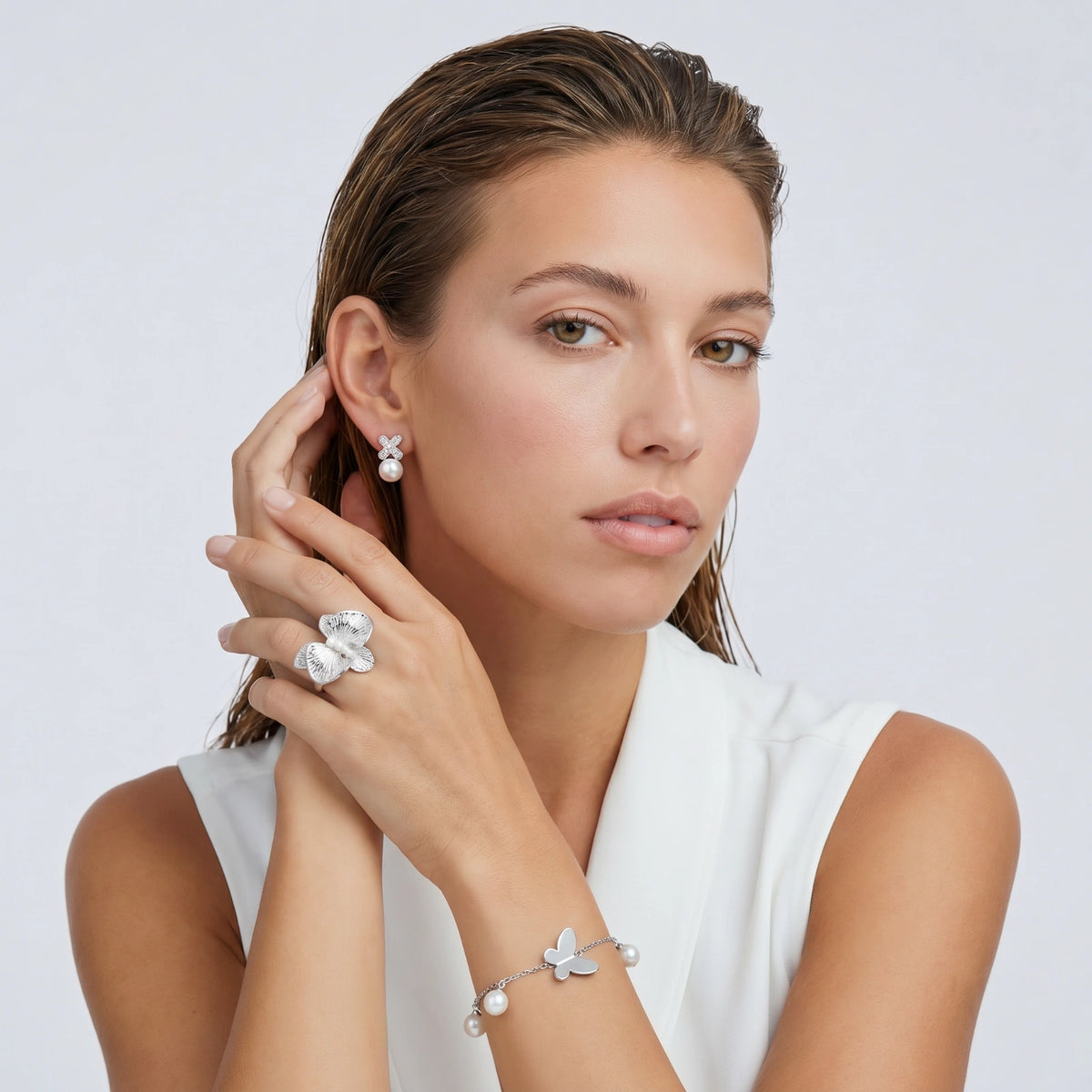 mariposa armband – perle, 925er silber – ansicht 3